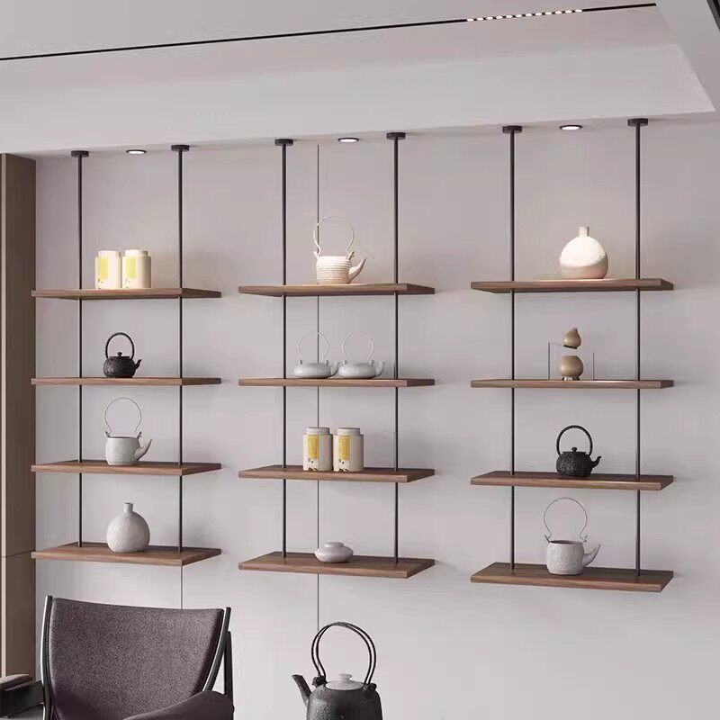 铁艺悬挂置物架墙上吊架一字搁板创意书架靠墙展示架吊柜装饰架子