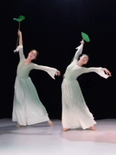 Имитация листьев лотоса и реквизит для танца лотоса для детского сада с зелеными листьями и цветами, падающими дождем классического танца на листья лотоса