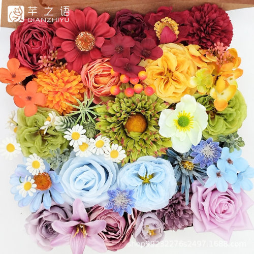 热销仿真花花盒生日求婚花头带杆