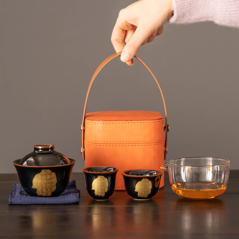 匠序旅行茶具套装便携式家用中式