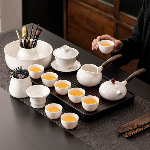 匠序功夫茶具套装羊脂玉白瓷
