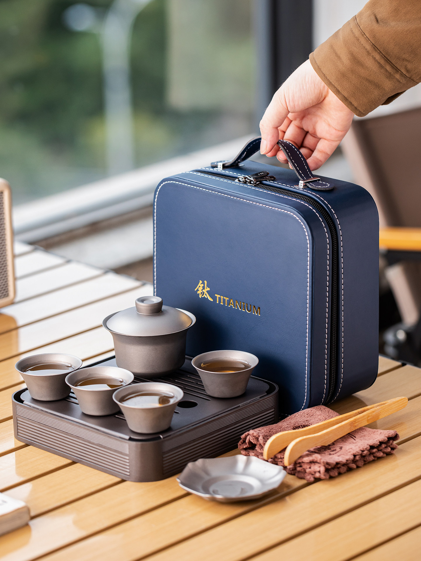 钛壶功夫茶具便携式户外露营旅行套装茶壶茶杯茶具礼盒装2025新款
