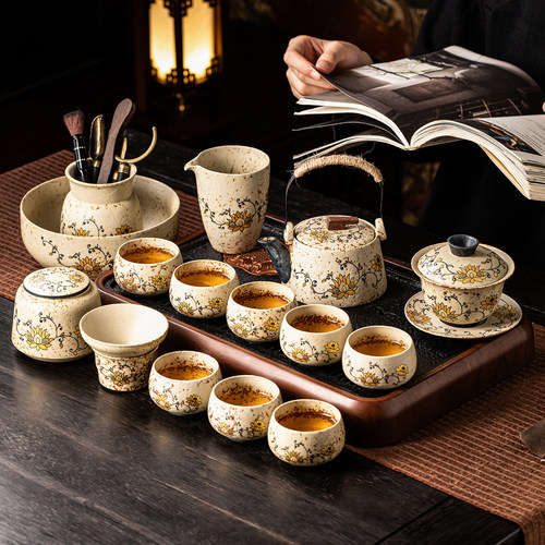 火石红莲韵禅心功夫茶具套装新款