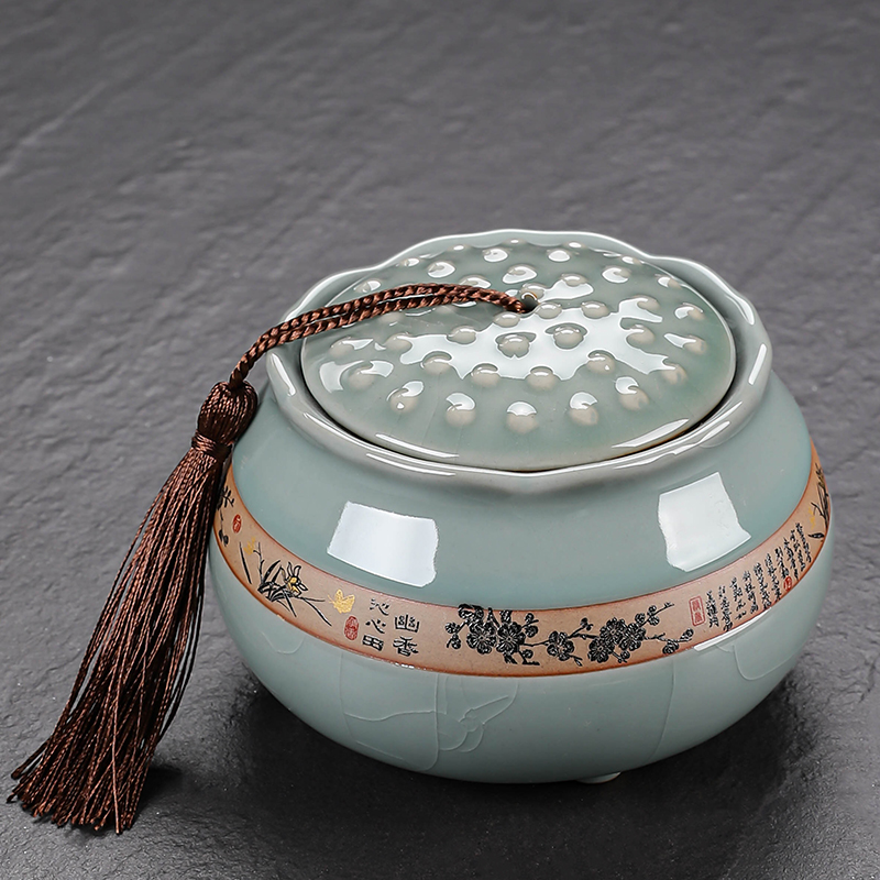 醒龙哥窑陶瓷茶叶罐普洱冰裂茶罐