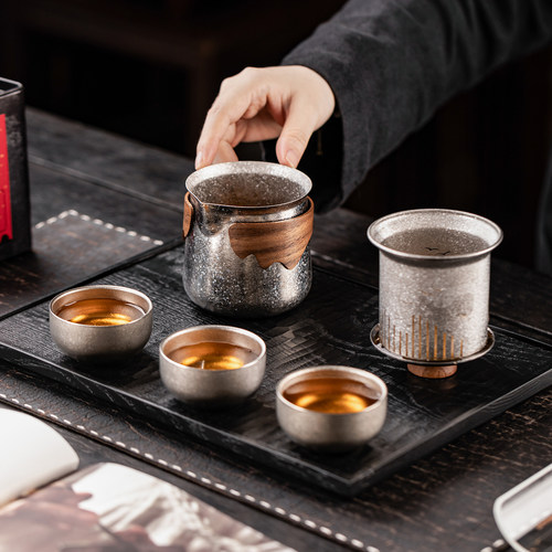 冰晶木纽观山便携旅行茶具套装