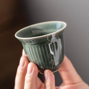 家用功夫茶具个人品茗杯主人杯单杯泡茶壶茶碗茶盏 哥窑茶杯2个装