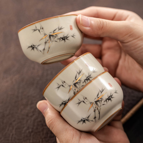 匠序汝窑品茗杯单个陶瓷泡茶杯