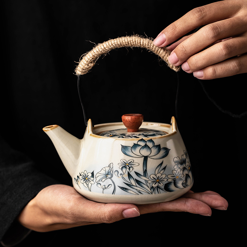 匠序汝窑提梁壶带过滤2024新款