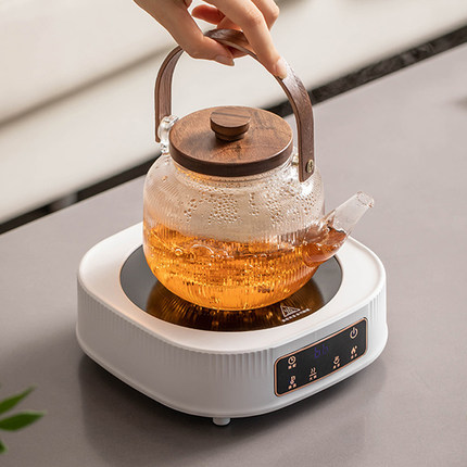 电陶炉煮茶器蒸煮茶壶加热玻璃烧水壶家用电热茶炉小型花茶壶套装