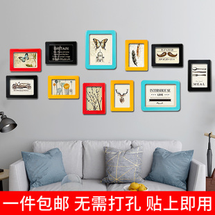 磁性相框挂墙贴免打孔磁力贴a4证书裱框不伤墙照片墙磁吸硅胶简约