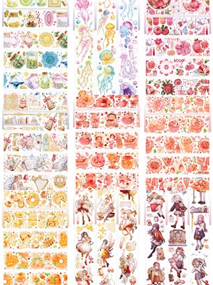 【自救团手帐】snowflake 新品甜系水晶烫金人物pet手帐胶带分装