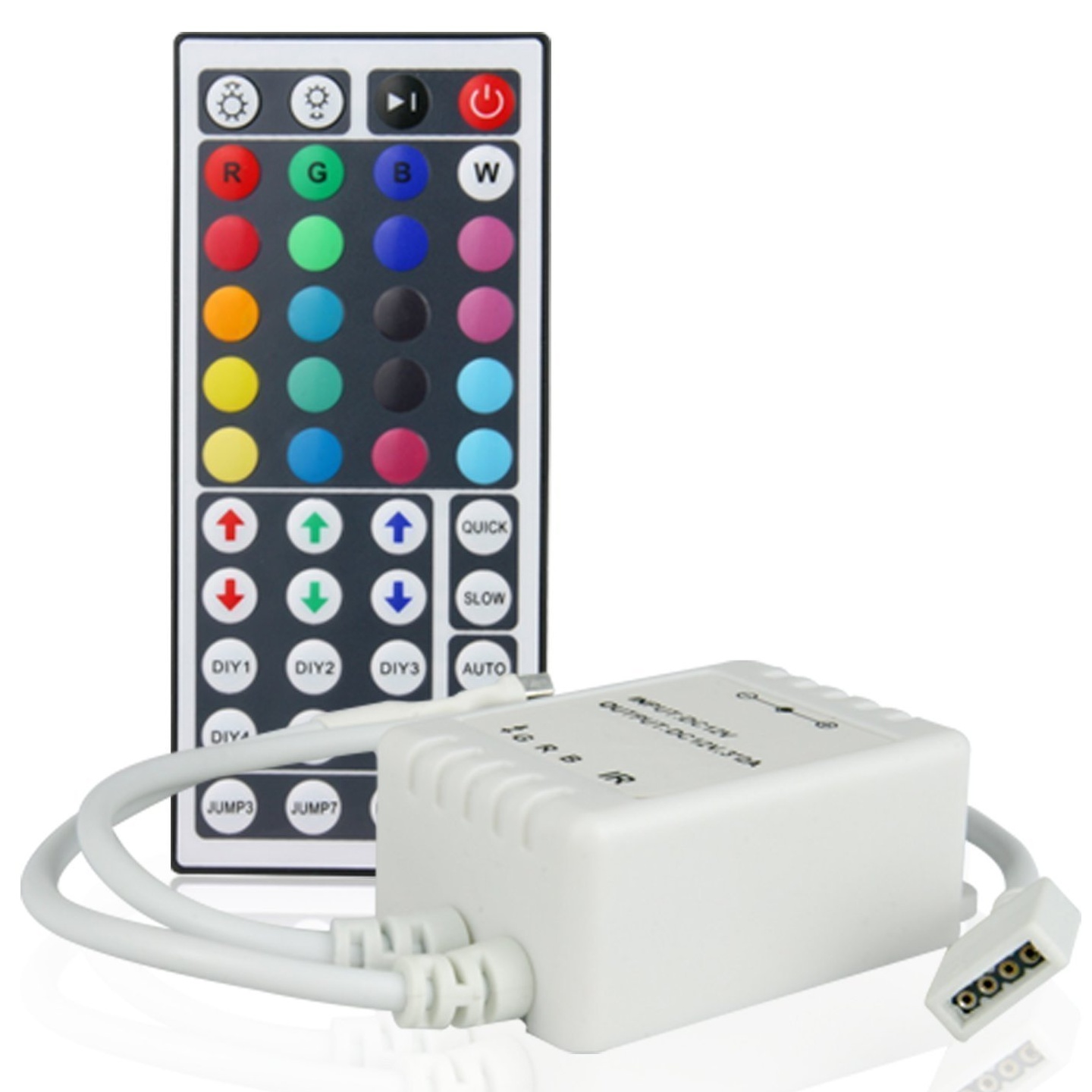 厂家直销LED灯条灯带控制器 七彩全彩幻彩44键RGB大MOS控制