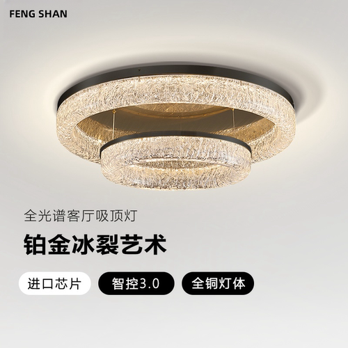 意式轻奢全铜客厅吸顶灯高端