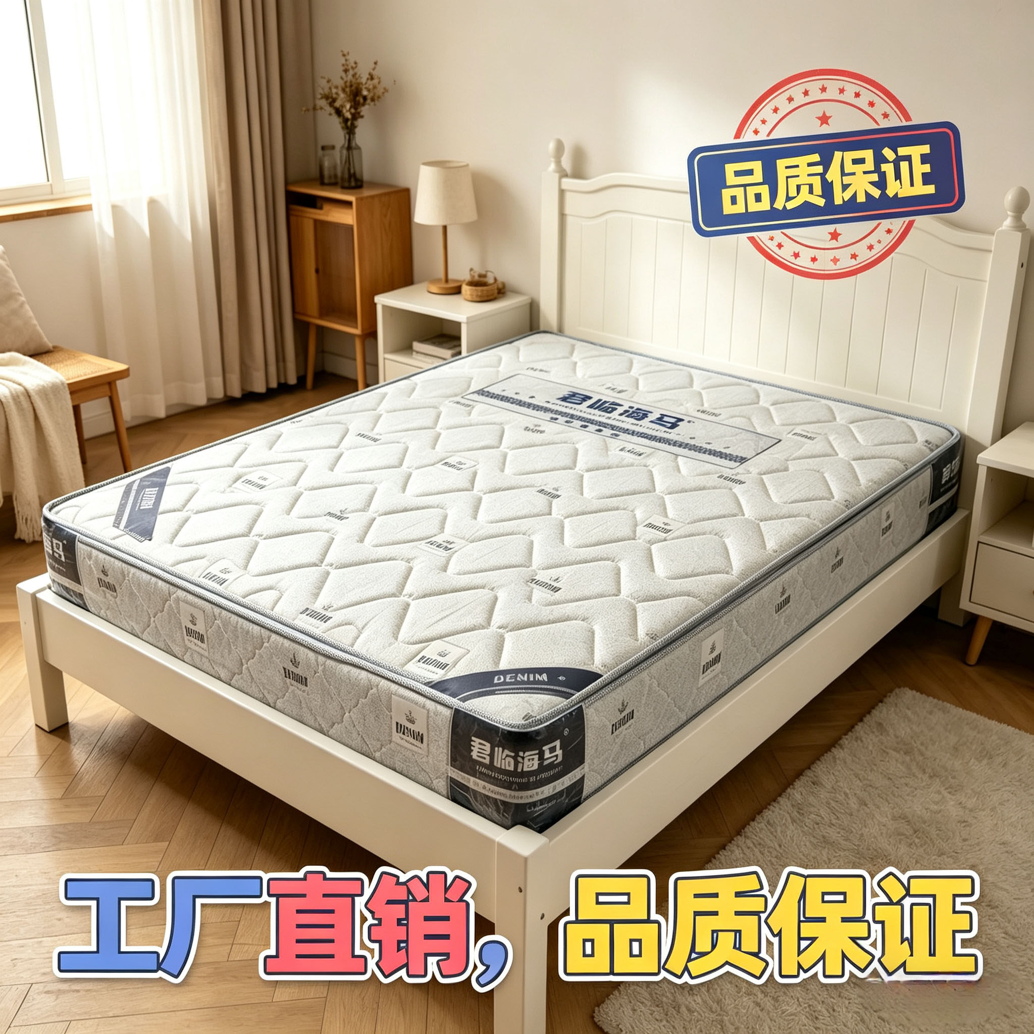 深圳弹簧床垫经济型席梦思椰棕偏硬垫20cm厚租房公寓1.5米1.8床垫