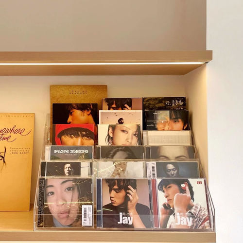 cd架亚克力阶梯式放置架光碟片磁带光盘收藏展示架高档专辑收纳盒