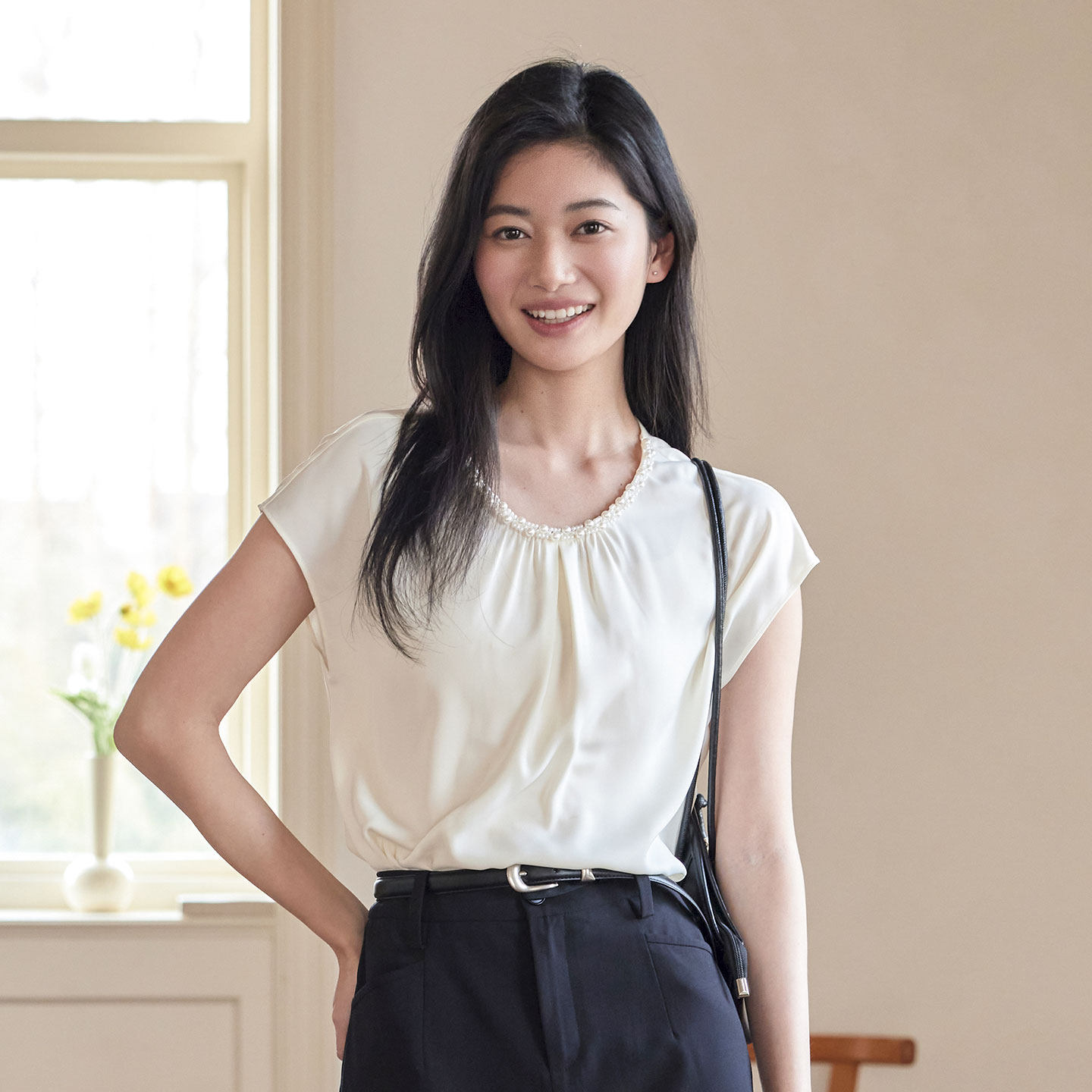 SOMSOM索玛2026夏装新款专柜正品优雅法式领口压褶薄款无袖衬衫女