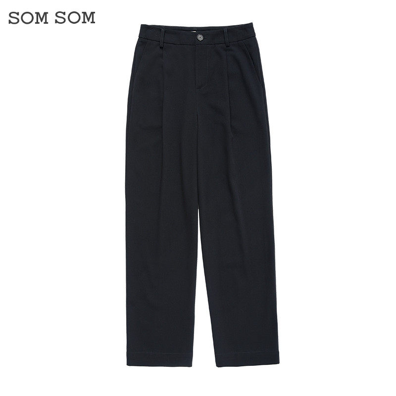 SOMSOM/索玛优雅气质直筒西装裤女宽松春秋显瘦长裤子时尚休闲裤,女装/女士精品,休闲裤,淘宝优惠券,粉丝福利购,淘宝优惠卷