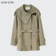 SOMSOM 风衣收腰气质设计感小众休闲外套女 索玛通勤双层领中长款