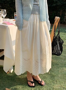 3th Morning 温柔气质感 韩系花边蕾丝镂空刺绣半身裙ZY3965