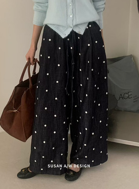 8.22 韩系高级感秋季2025新款宽松显瘦收腰阔腿休闲裤女26752