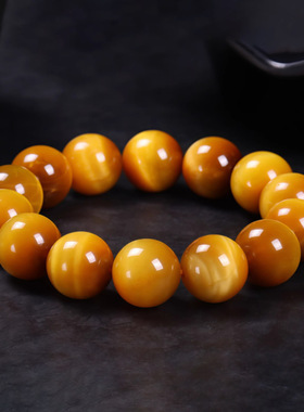 天然金虎眼石手链 南非金黄色虎睛石木变石猫眼石水晶手串饰品