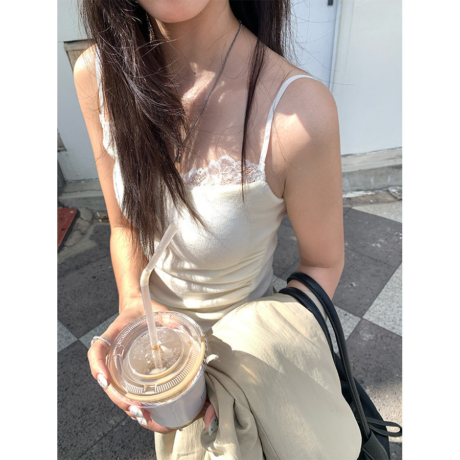 黄峥韩版纯欲毛织蕾丝带胸垫吊带背心女秋季收腰褶皱打底530047,女装/女士精品,抹胸,淘宝优惠券,粉丝福利购,淘宝优惠卷