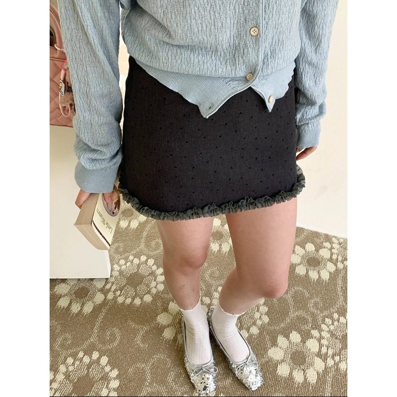 3th Morning 早春新款 韩系波点木耳花边高腰A字短裙ZY3886,女装/女士精品,半身裙,淘宝优惠券,粉丝福利购,淘宝优惠卷