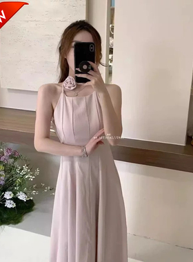 AS女装 褶皱肌理垂感 法式气质收腰吊带连衣裙(配腰带)21039