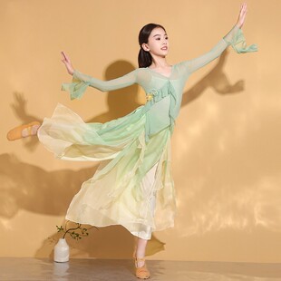 新款儿童古典舞服装中国风纱衣练功服演出服女少儿立春咏春舞蹈服