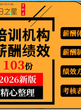 教育行业培训机构薪酬报告体系设计管理制度绩效方案考核指标表格