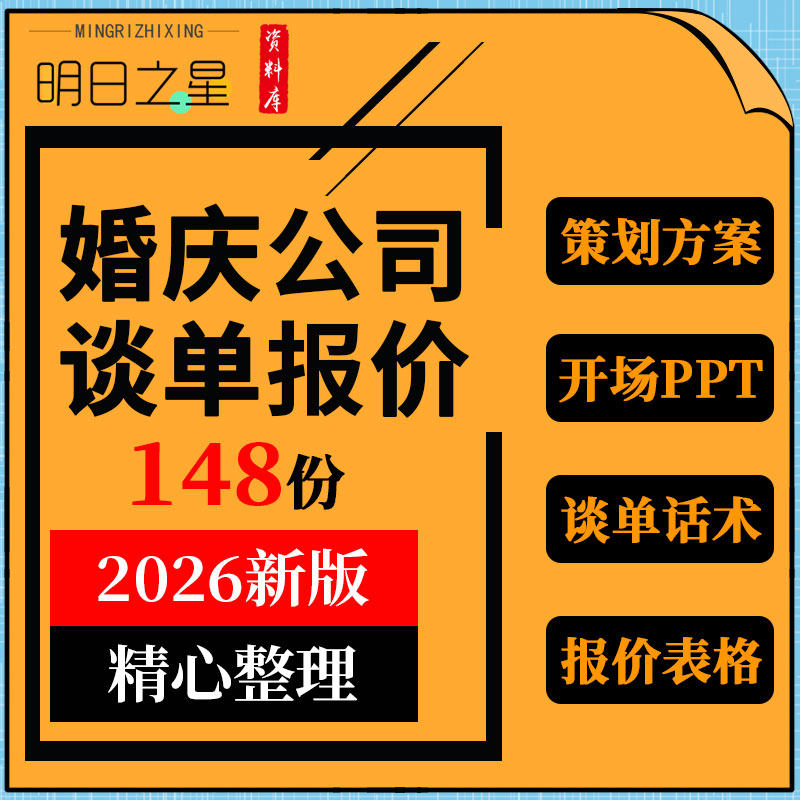 婚庆公司婚礼策划方案报价单开场ppt模板谈单话术资料