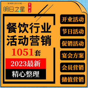 餐饮行业火锅西餐厅快餐饭店开业周年店庆节日促销活动策划方案例