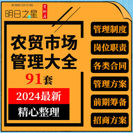 农贸市场菜市场商业计划书经营管理制度招商方案合作协议承包合同