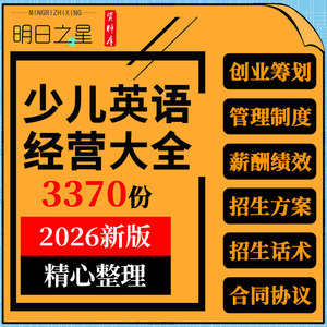 少儿英语教育培训机构创业筹划管理制度招生话术方案合同表格模板