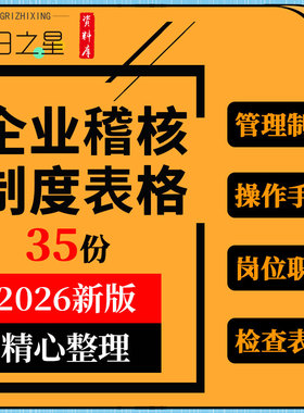 餐饮企业皮具公司财务内部稽核管理制度岗位职责操作手册检查表格