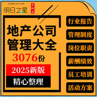房地产开发公司企业组织架构员工岗位职责薪酬绩效管理制度资料