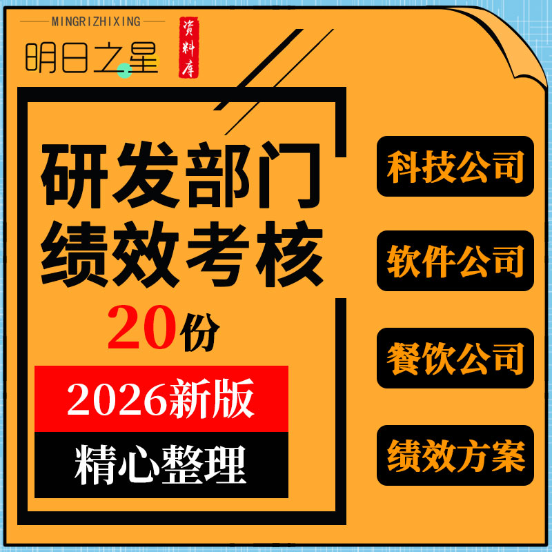 科技软件餐饮公司研发部门岗位职责OKR绩效考核制度方案指标表格