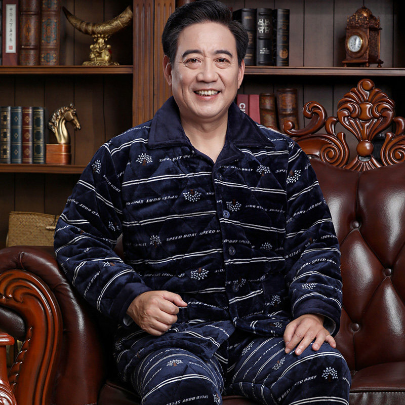 爷爷棉袄休闲运动外穿加厚棉服男