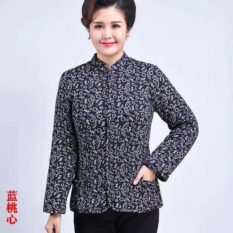 老人保暖驼绒棉袄女防寒加绒加厚