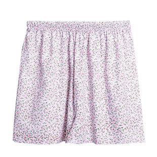 纯棉质碎花老人阔腿大裤 夏季 女薄款 老太太五分睡裤 衩 奶奶全棉短裤