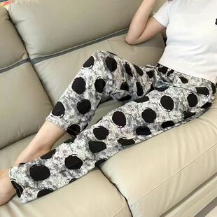 老太太宽松大码睡裤女夏装透气凉快纯棉绸老人长裤奶奶绵绸家居裤