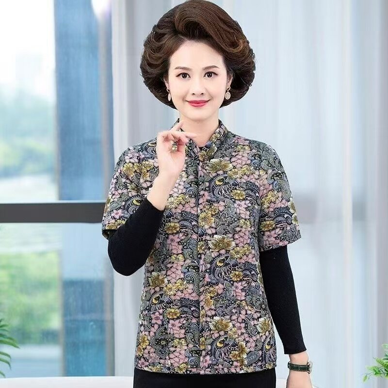奶奶短袖棉衣女马甲加厚外穿秋冬