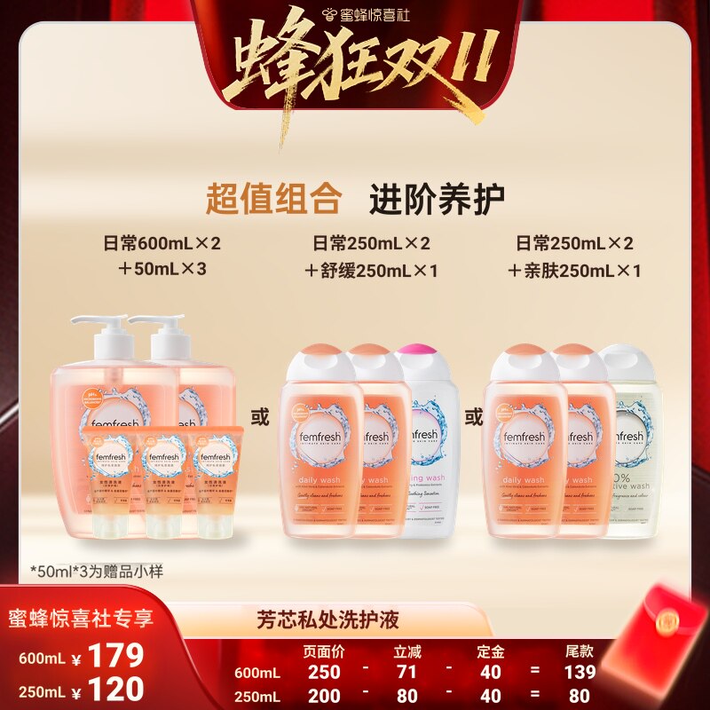 【蜂狂双11】femfresh芳芯私处洗护液女性私密护理日常私护