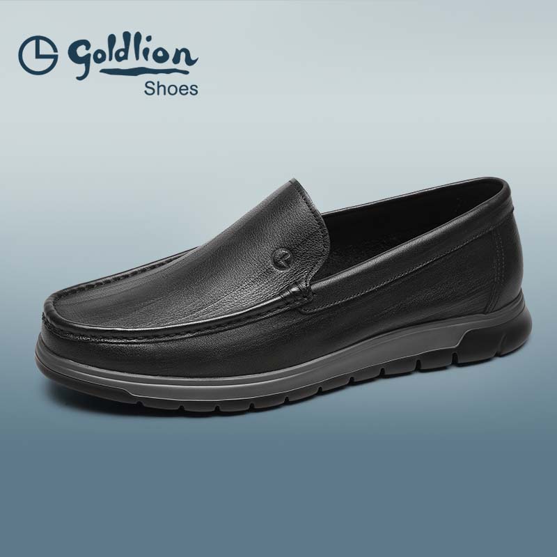 男士百搭黑色真皮舒适耐磨休闲皮鞋