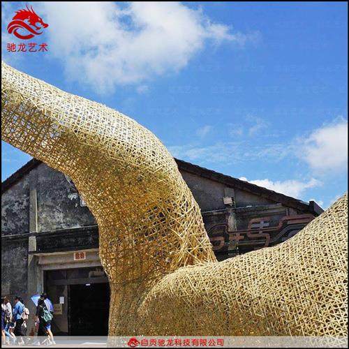 竹艺景观装置定制竹篾编织艺术地景园艺大地艺术竹艺异形定做厂家