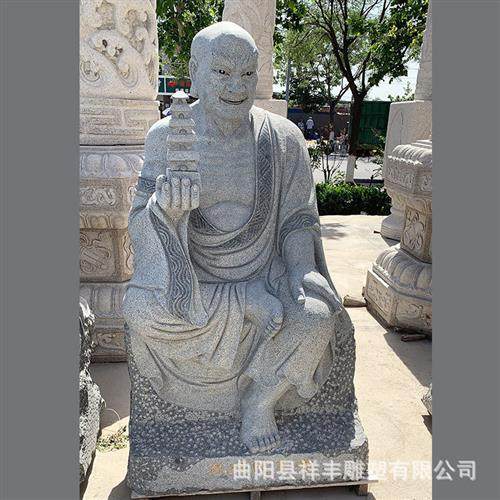 十八罗汉摆件石雕十八罗汉佛像石雕塑花岗岩材质人物寺庙景观雕像