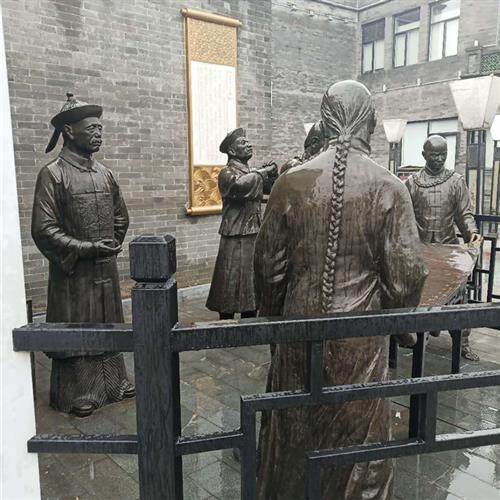 锻铜敲铜铸铜街道人物雕塑珠江三角洲艺术品摆件陈设金属景观古人