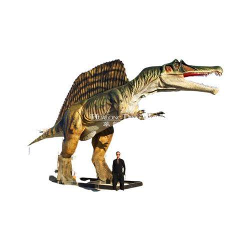 大型仿真硅胶恐龙模型制作工厂远红外线感应棘龙户外景区装饰摆件