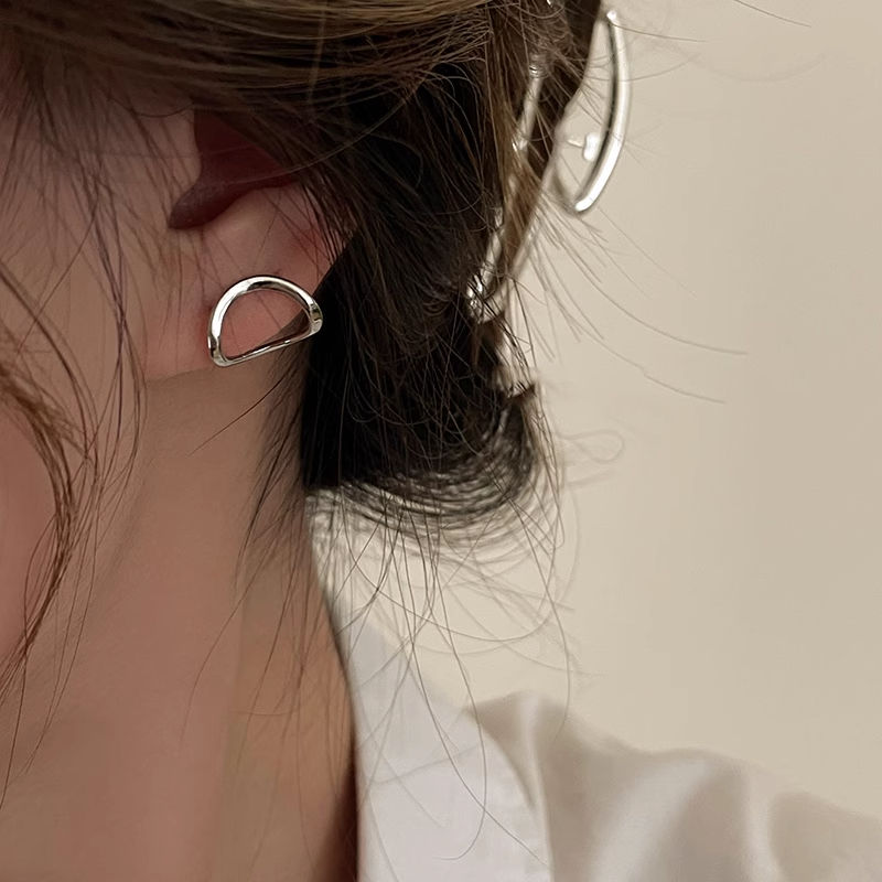 金属素圈耳环SRRMHYN小众设计