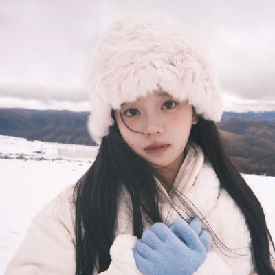 兔毛云朵渔夫帽女川西旅游